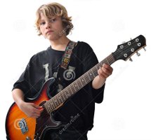 Junge mit E-Gitarre
